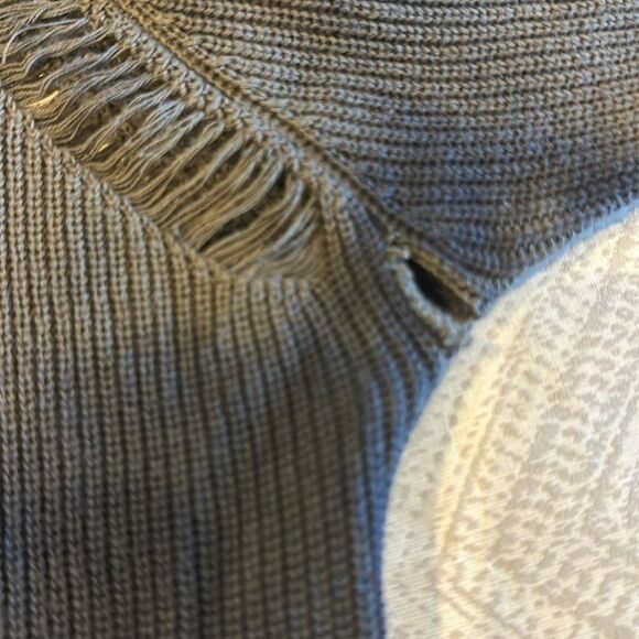 Fate Women’s Distressed Olive Green & Black Tie Dye Sweater - Size S - Picture 7 of 7